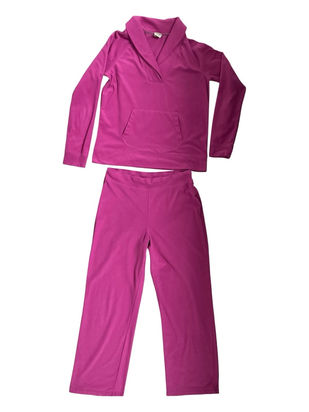 LL Bean Women’s Fuchsia Lounging Set with Shawl Collar size small